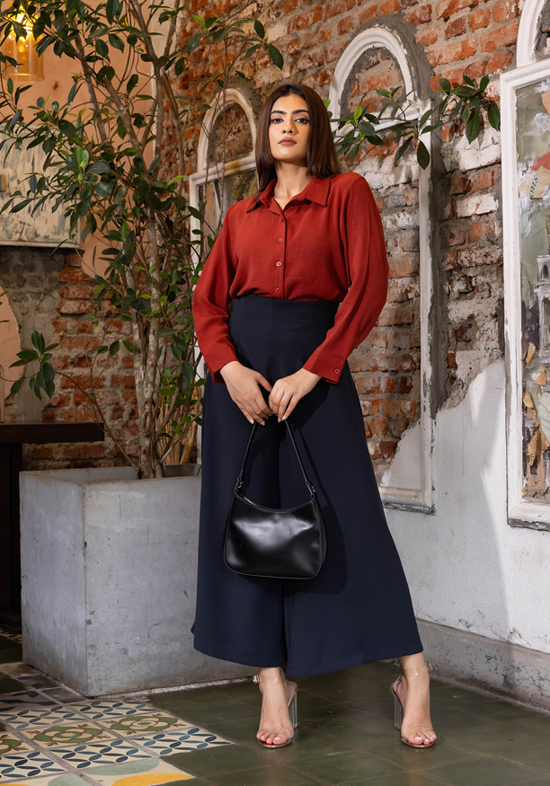 LISA LONG SLEEVE BRICK BLOUSE